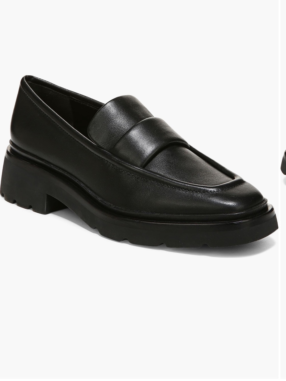 Vince Black Leather Robin Loafer